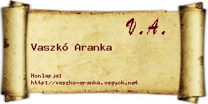 Vaszkó Aranka névjegykártya